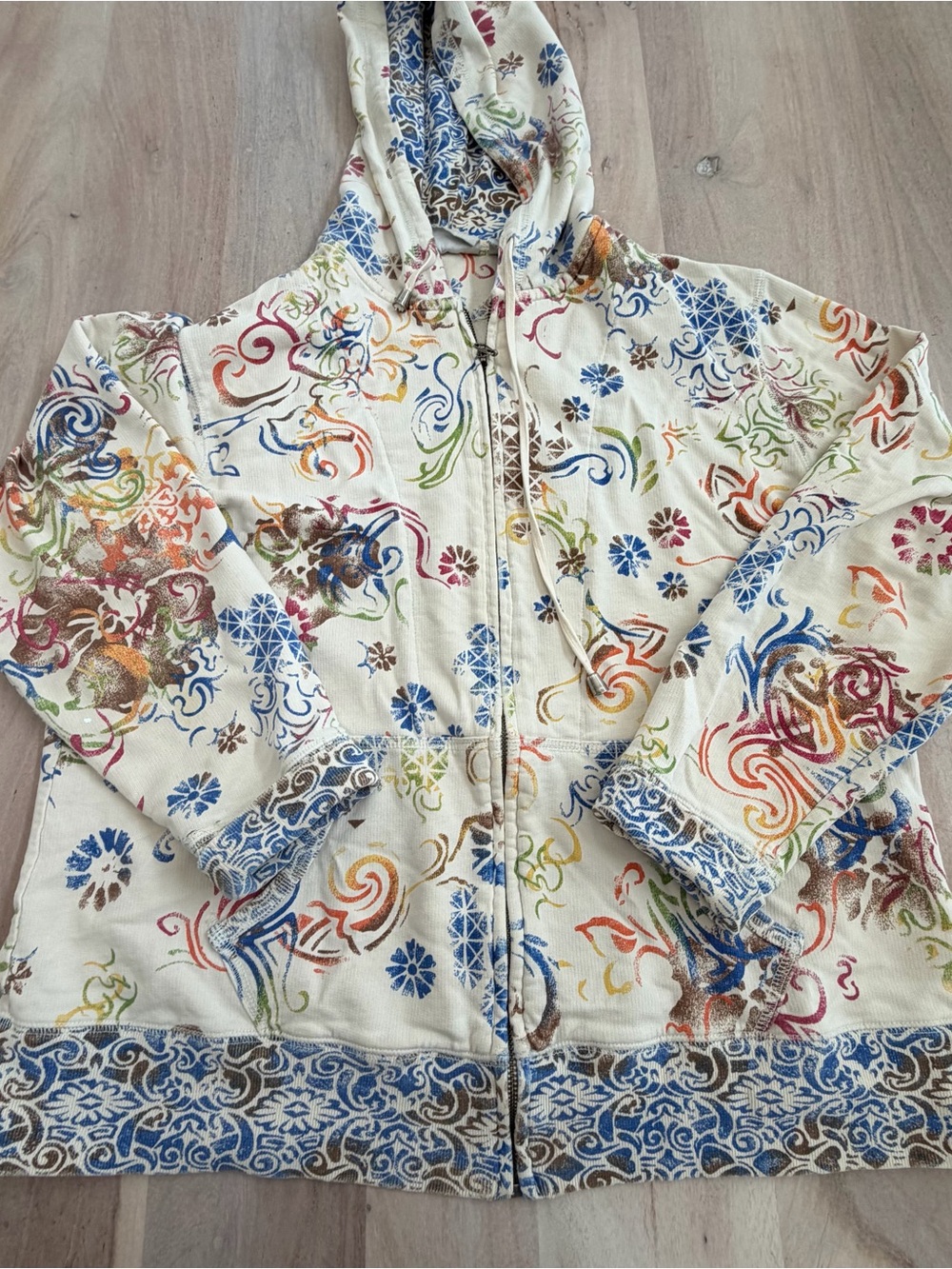 Energy By Chico’s Floral Zip Up Hoodie 90s Y2K Womens Size 12/Large